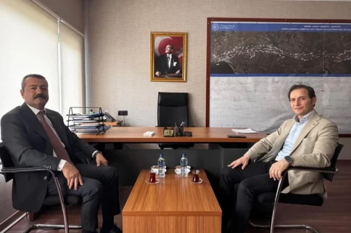 Başkan Ökkeş Aksoy, Altyapı Yatırımları Genel Müdürlüğü Daire Başkanı Sayın Ahmet Eker’i Ziyaret Etti